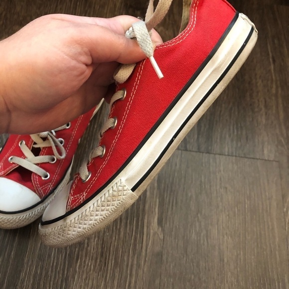 Red Converse Low Top Sneakers - Picture 7 of 10